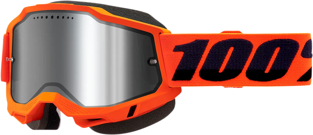 100% Accuri 2 Snow Goggles - Neon Orange - Silver Mirror 50022-00004