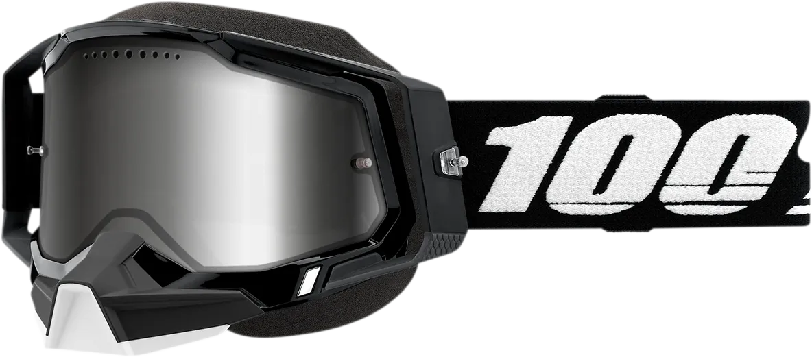 100% Racecraft 2 Snow Goggles - Black - Silver Mirror 50012-00001