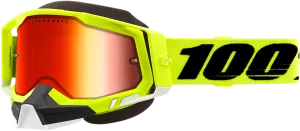 100% Racecraft 2 Snow Goggles - Fluo Yellow - Red Mirror 50012-00004