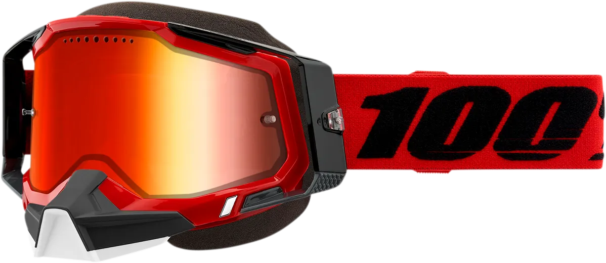 100% Racecraft 2 Snow Goggles - Red - Red Mirror 50012-00003