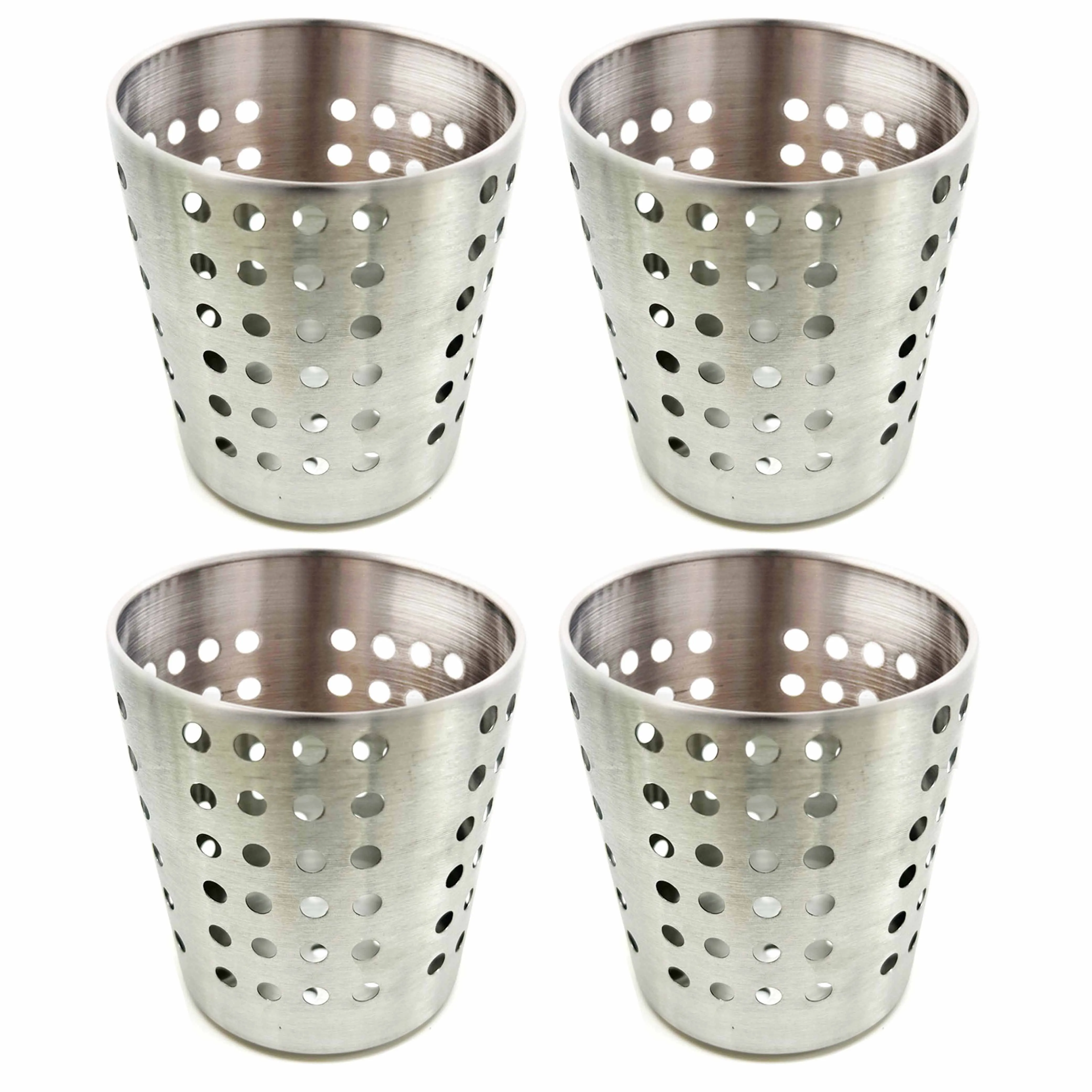 4 Set Stainless Steel Cups Kitchen Utensil Holder Utility Silverware Caddy Home