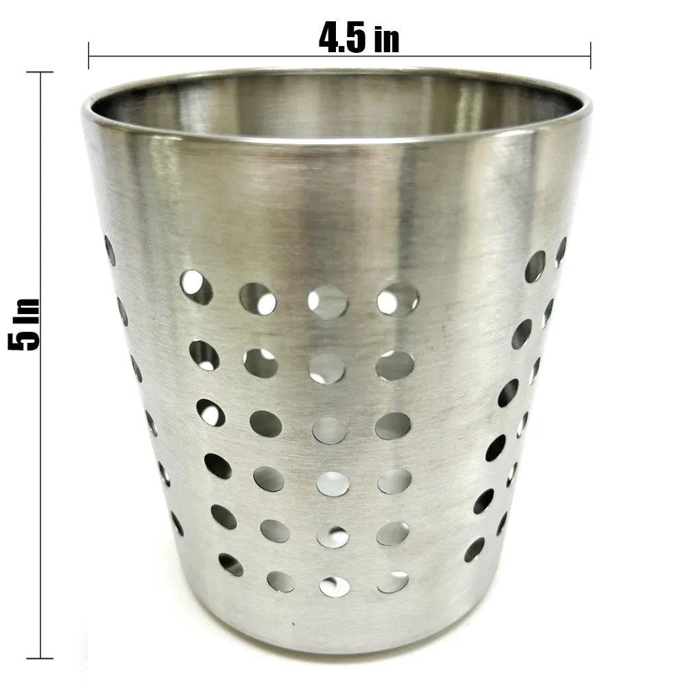 4 Set Stainless Steel Cups Kitchen Utensil Holder Utility Silverware Caddy Home