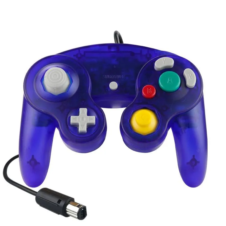 5-Piece Wired Game Controller Set | For Nintendo NGC | Transparent Purple