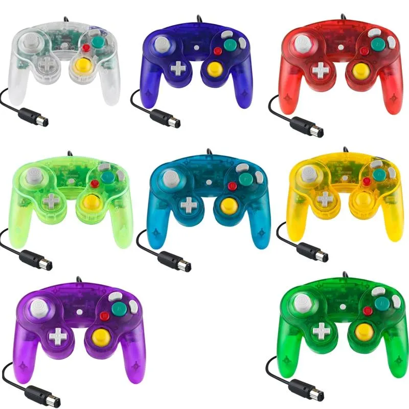 5-Piece Wired Game Controller Set | For Nintendo NGC | Transparent Purple