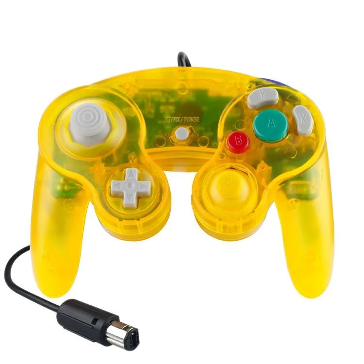5-Piece Wired Game Controller Set | For Nintendo NGC | Transparent Purple