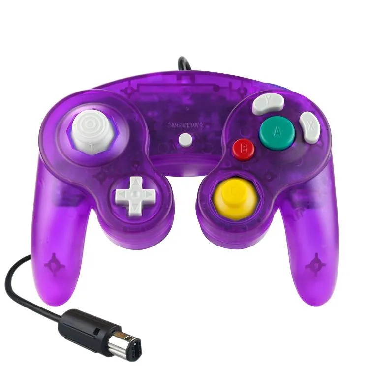 5-Piece Wired Game Controller Set | For Nintendo NGC | Transparent Purple