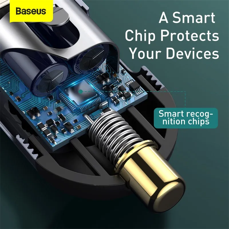 Baseus Share Together 2X USB / 2X USB Type C Car Charger 120W PPS Charger Grey (CCBT-A0G)
