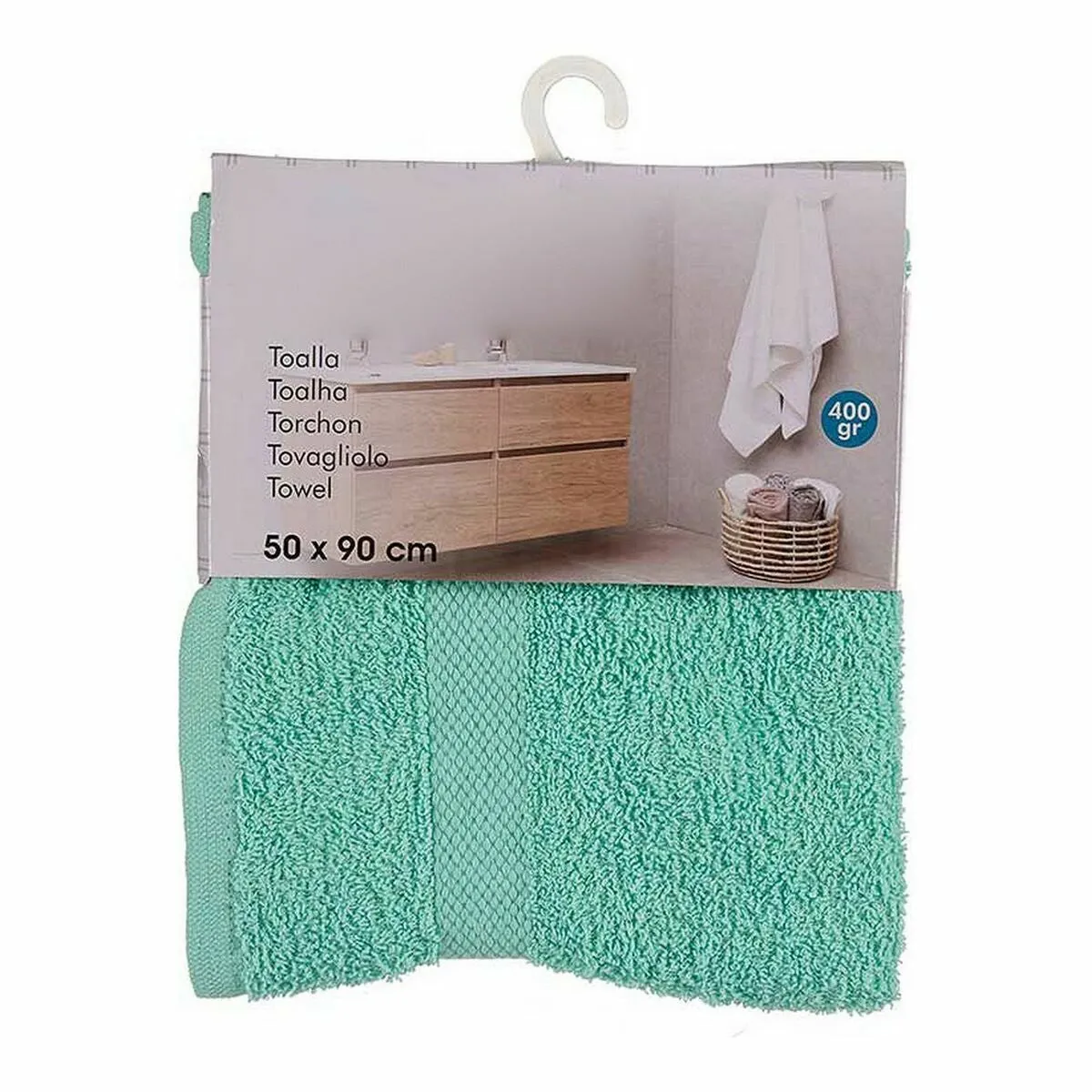 Bath Towel 50 x 90 Cm Turquoise 6 Units