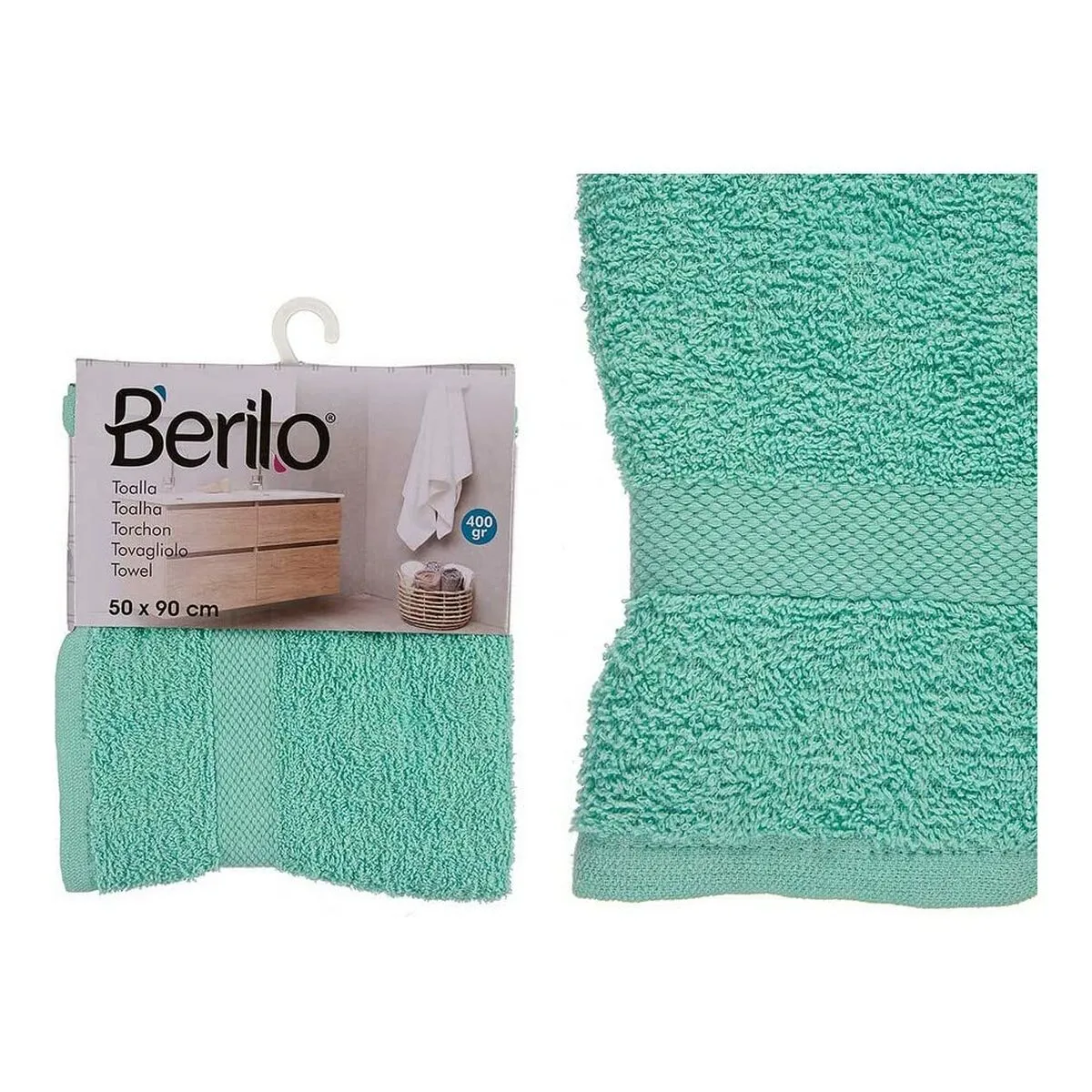 Bath Towel 50 x 90 Cm Turquoise 6 Units