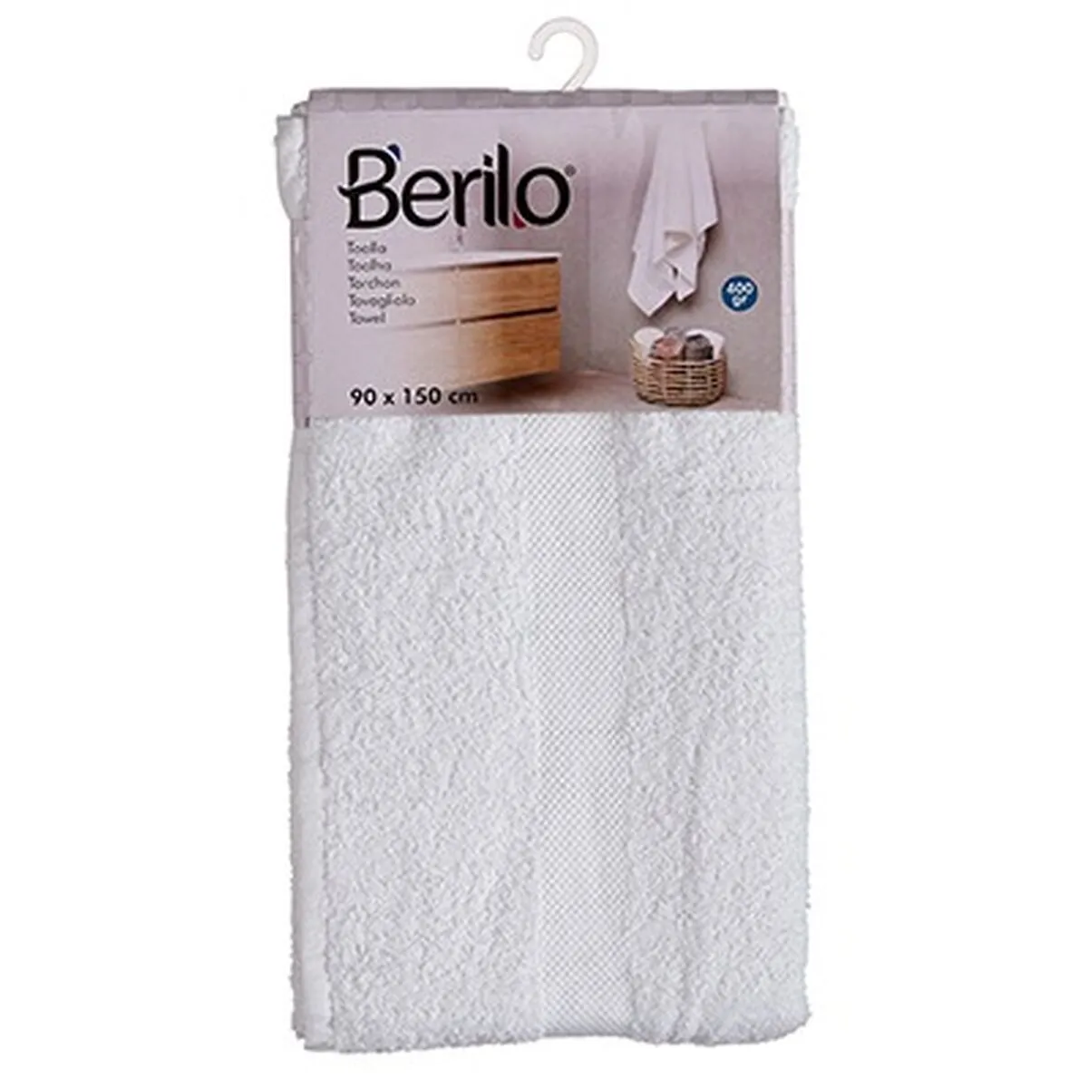 Bath Towel 90 x 150 Cm White 3 Units
