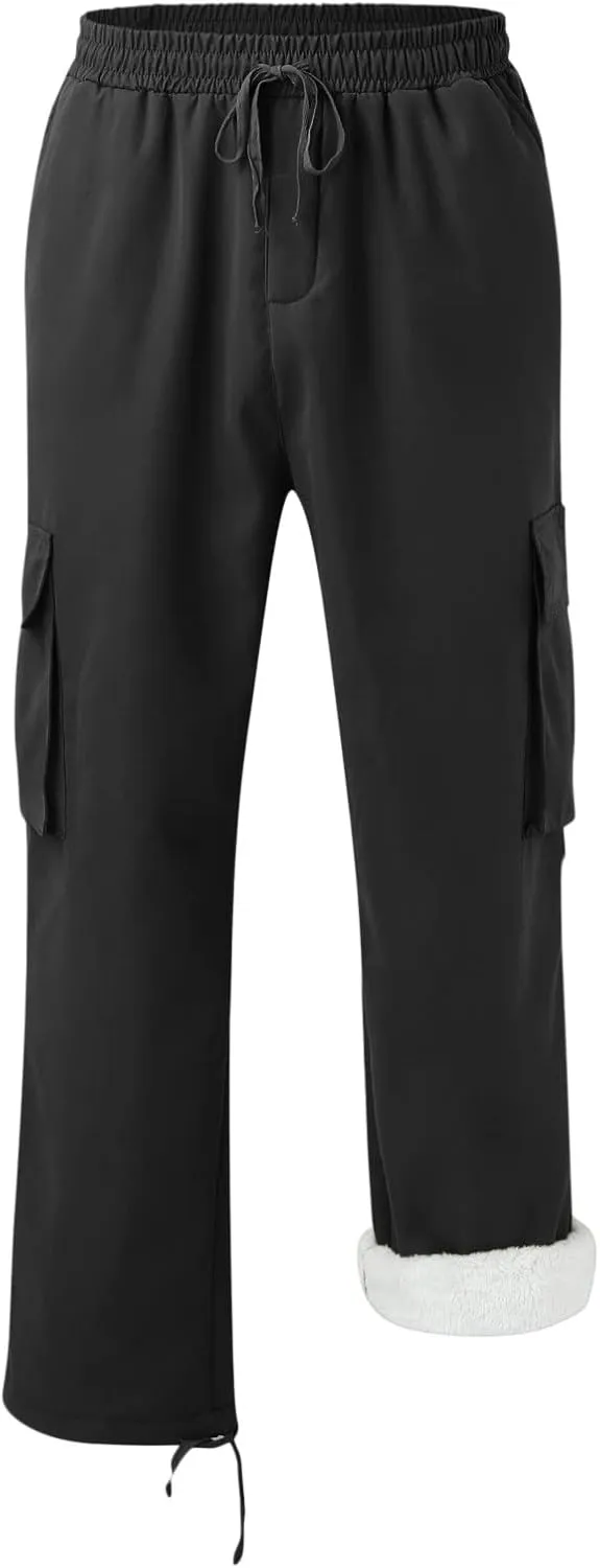 Cargo Sweatpants for Men Tapered Stretch Twill Drawstring Athletic Joggers Sweatpants with 6 Pockets Men's Sweatpants