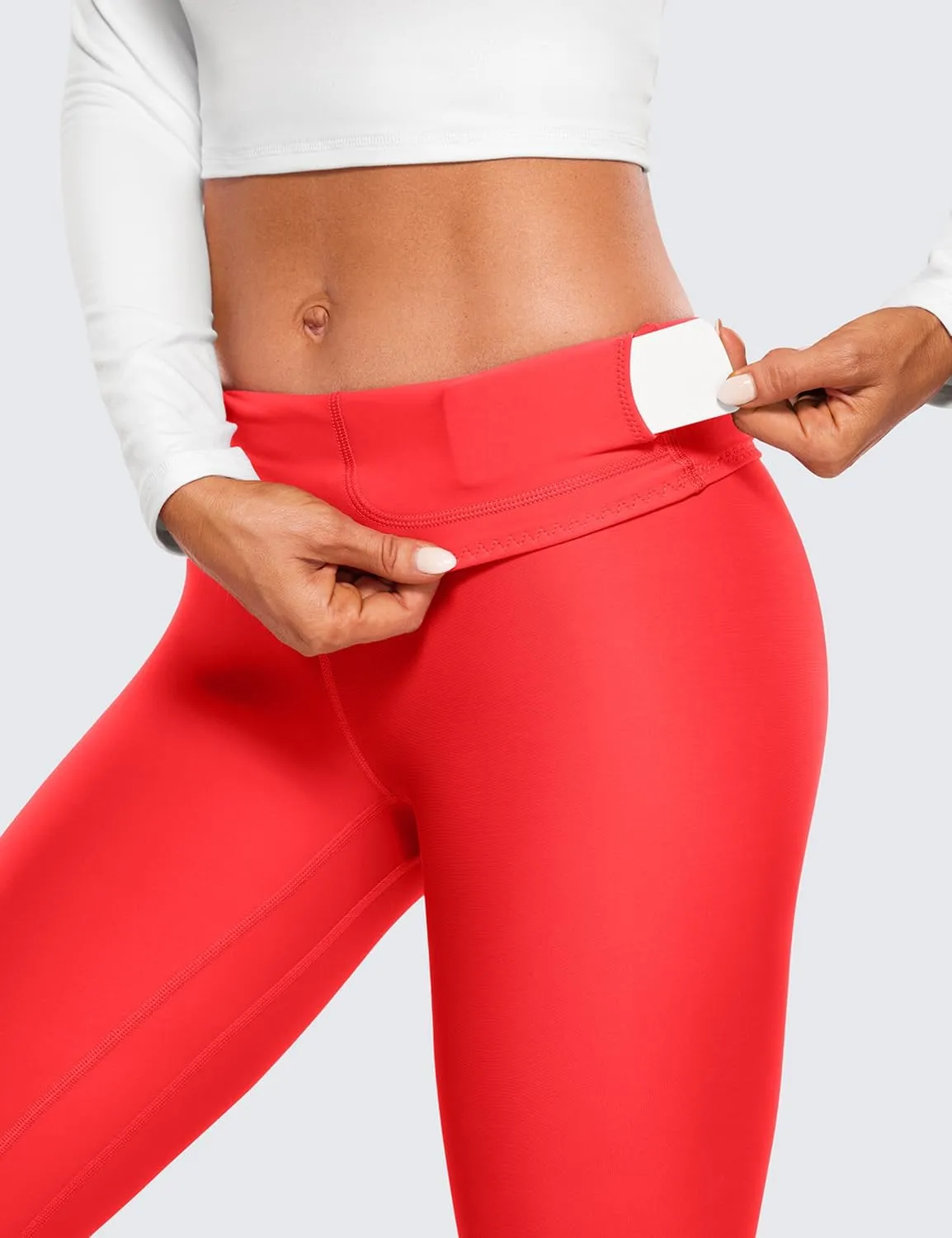 CRZ YOGA Thermal Fleece Lined Leggings Women 28'' - Winter Warm Workout Hiking Pants High Waisted Yoga Tights Full Length