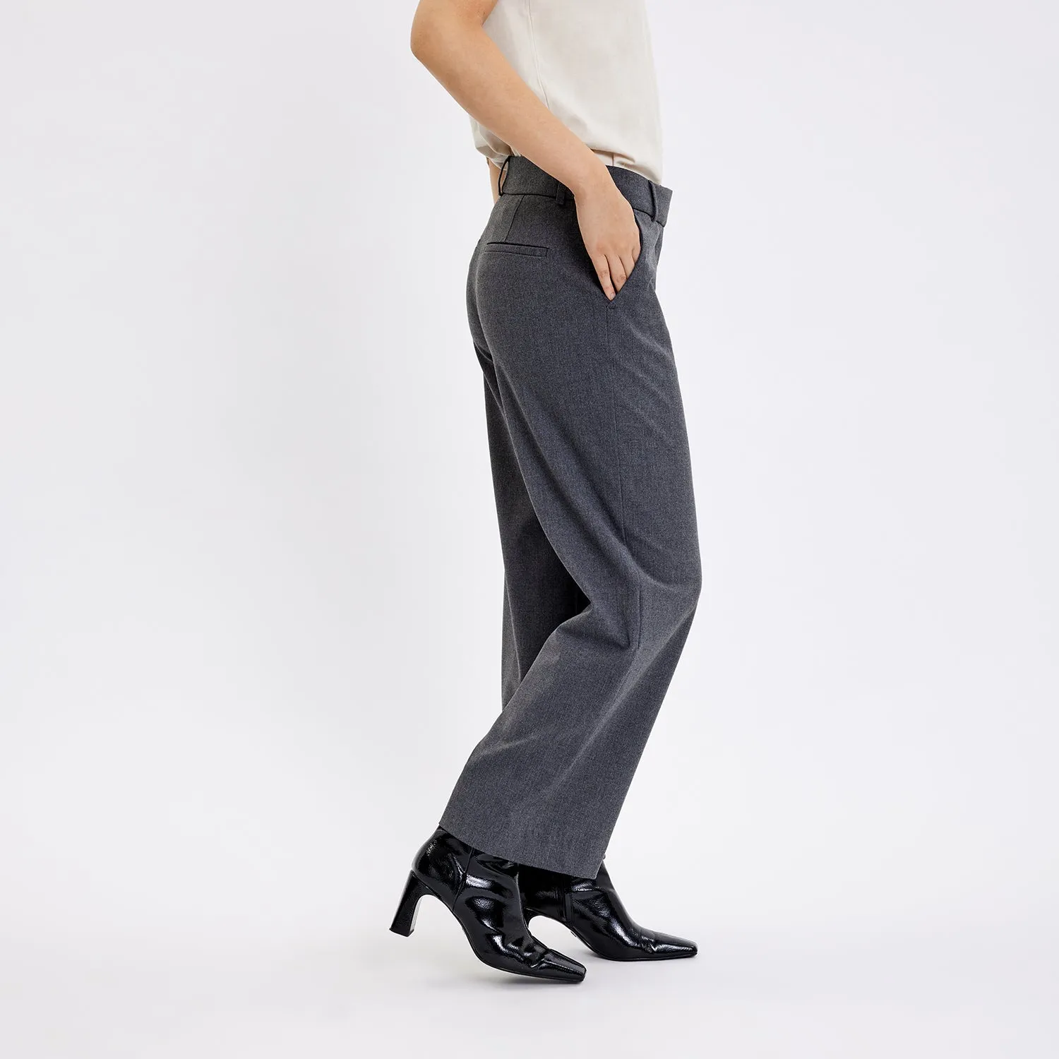 Dena Ankle Pants 285 - Fiveunits - Dark grey mellange