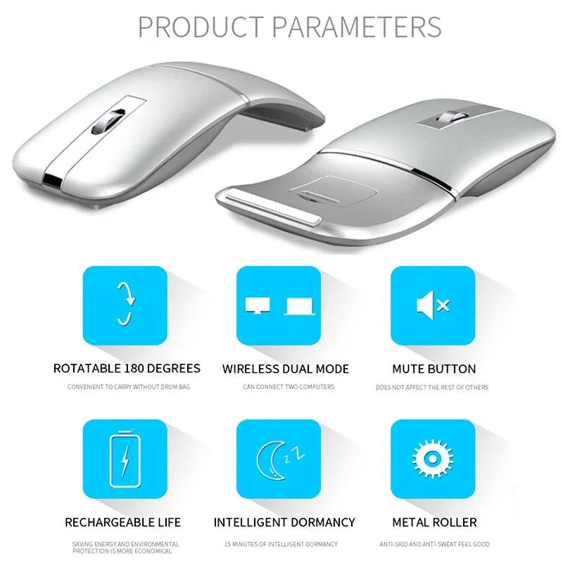 Dual-mode Foldable Mouse Wireless   Bluetooth