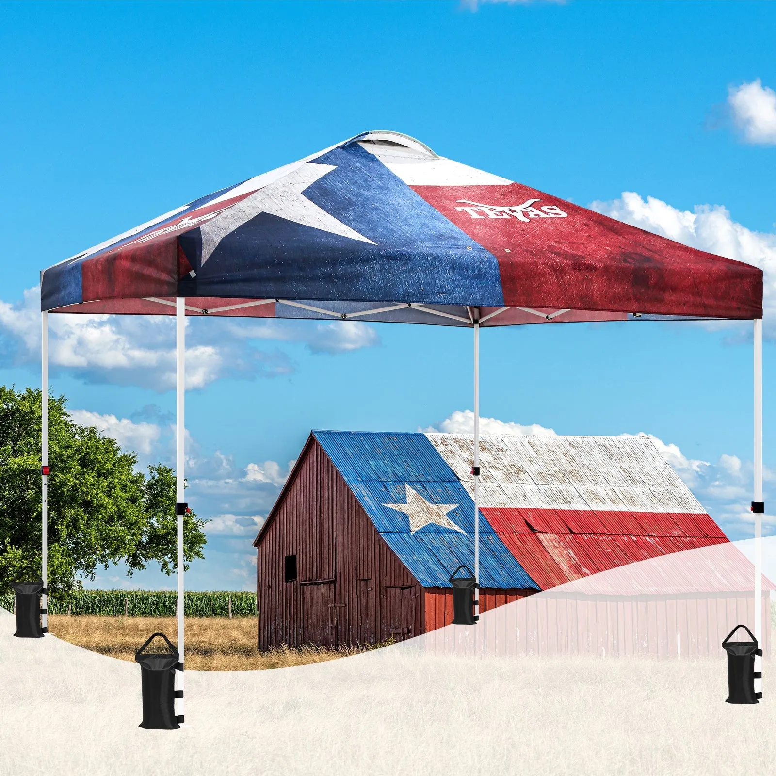 Eagle Peak SHADE GRAPHiX Easy Setup 10x10 Pop Up Canopy Tent with Digital Printed Tex
