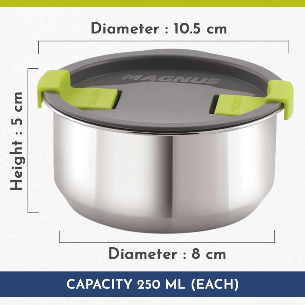 Magnus Pride 3 Blue Insulated Stainless Steel Lunch Box - Leakproof 750 ml Tiffin Made in India - Lunch Box for Kids, Lunch Boxes for Office Men, Women with Insulated Cover for Hot & Fresh Food