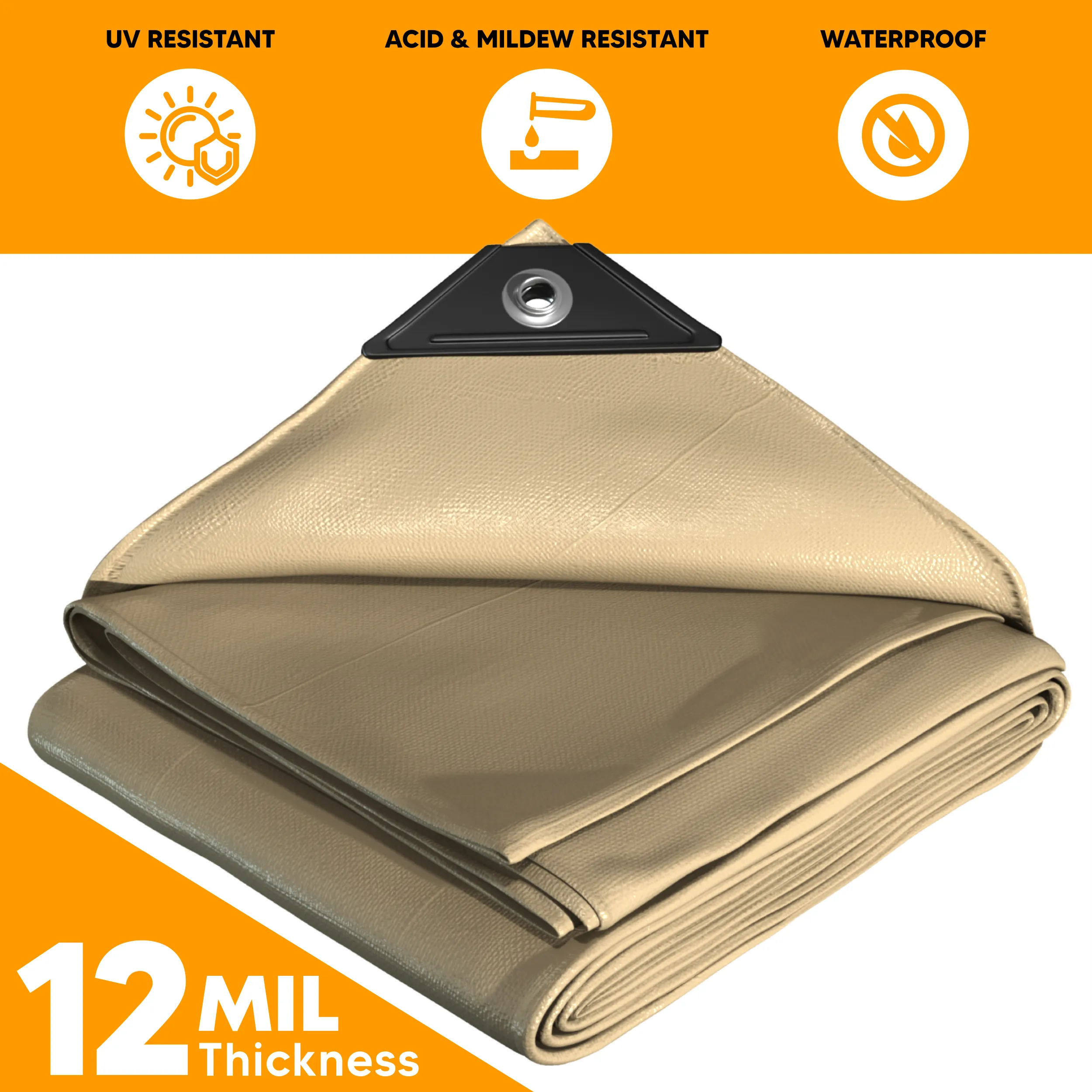 Tan Poly Tarp 14' x 20'