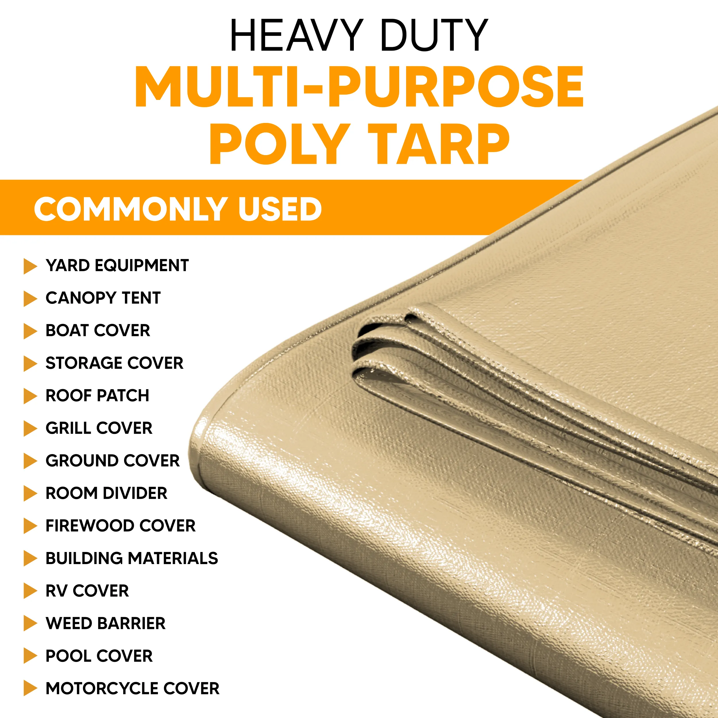 Tan Poly Tarp 14' x 20'