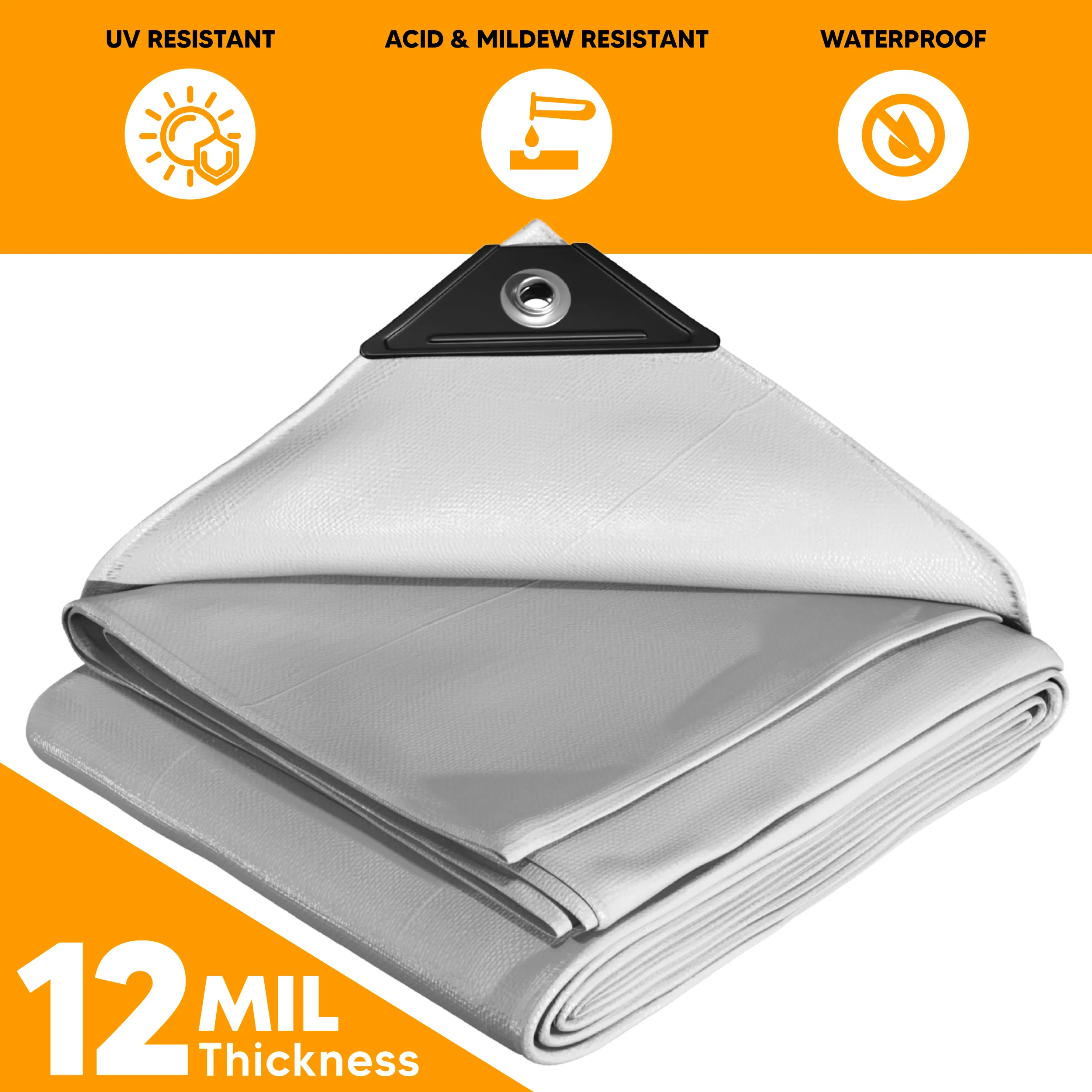 White Poly Tarp 6' x 10'